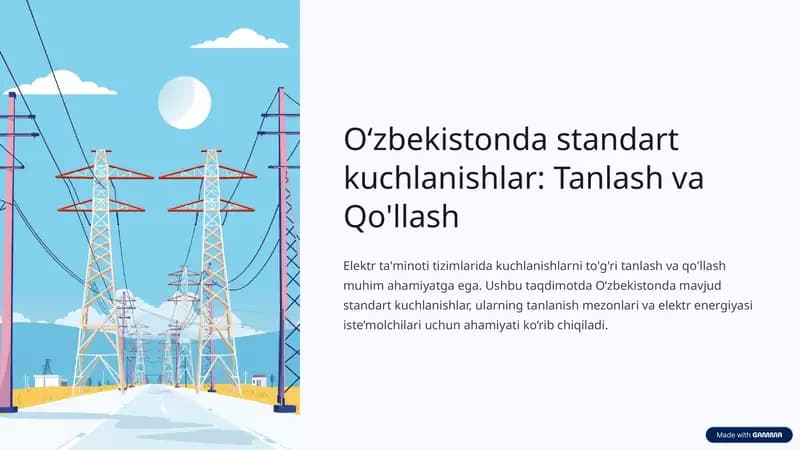 Oʻzbekistonda Standart Kuchlanish