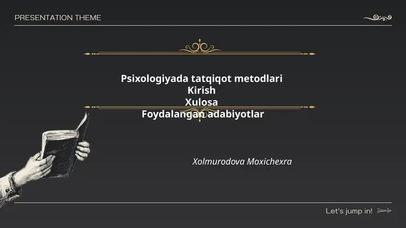 Psixologiyada tatqiqot metodlari