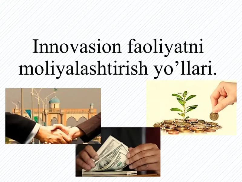 Innovasion faoliyatni moliyalashtirish yo’llari