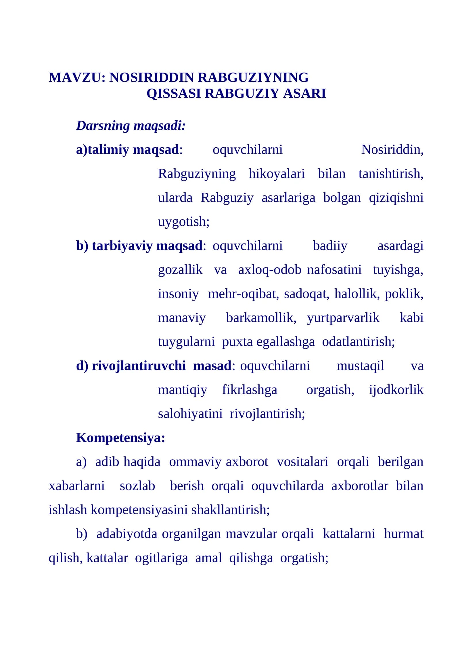 NOSIRIDDIN RABG’UZIYNING “QISSASI RABG’UZIY” ASARI