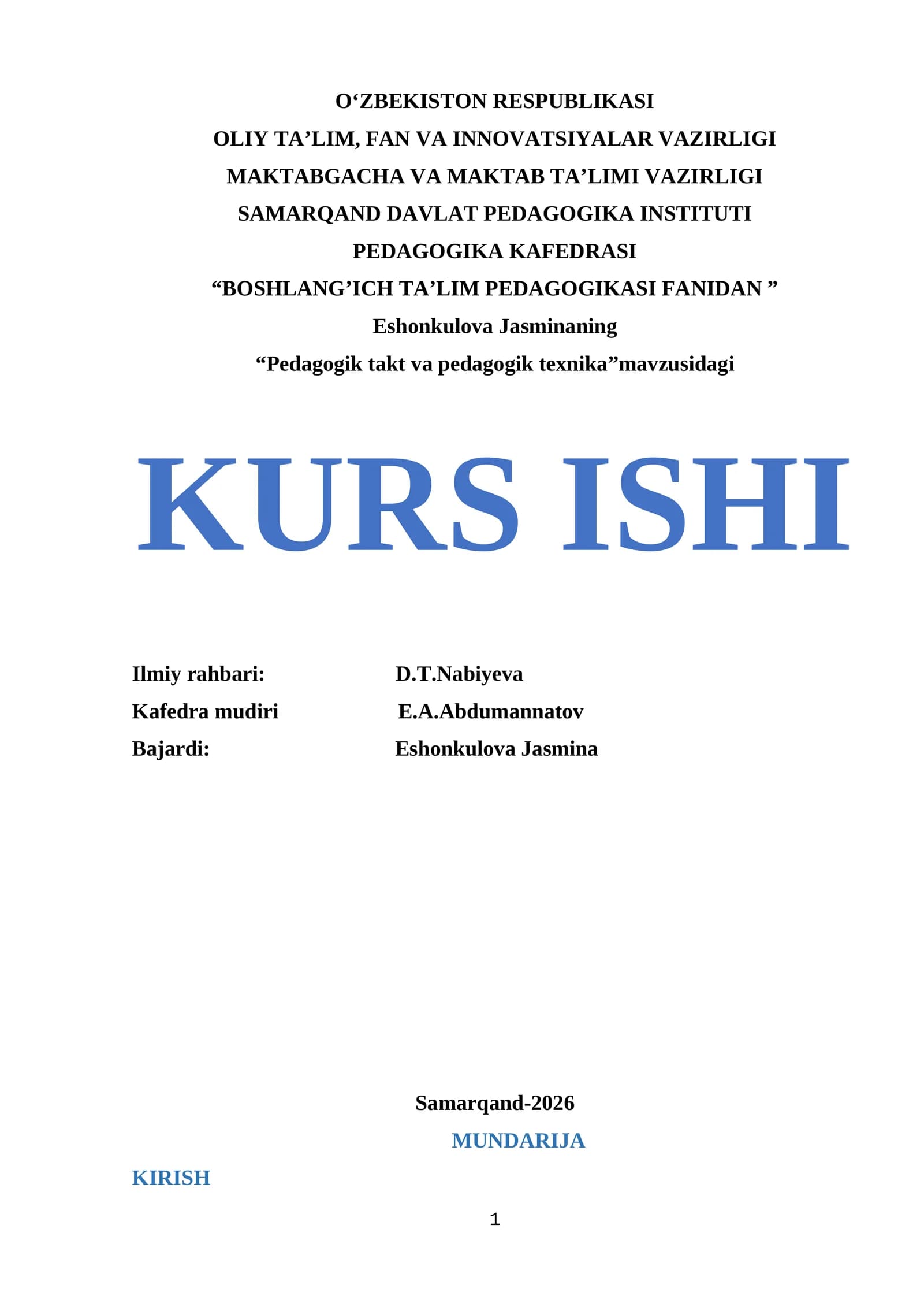 Pedagogik takt va pedagogik texnika