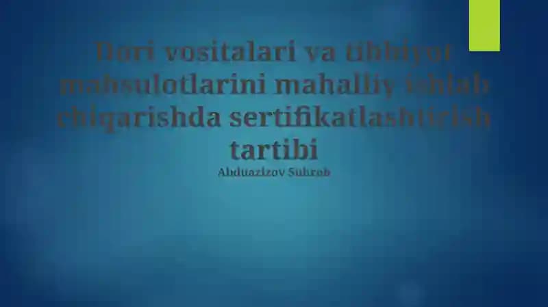Mahalliy ishlab chiqarishni sertifikatlash