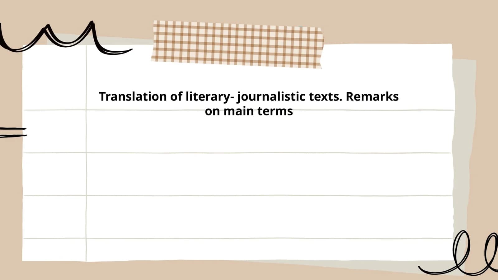 Translation of literary- journalistic texts. Remarks on main terms