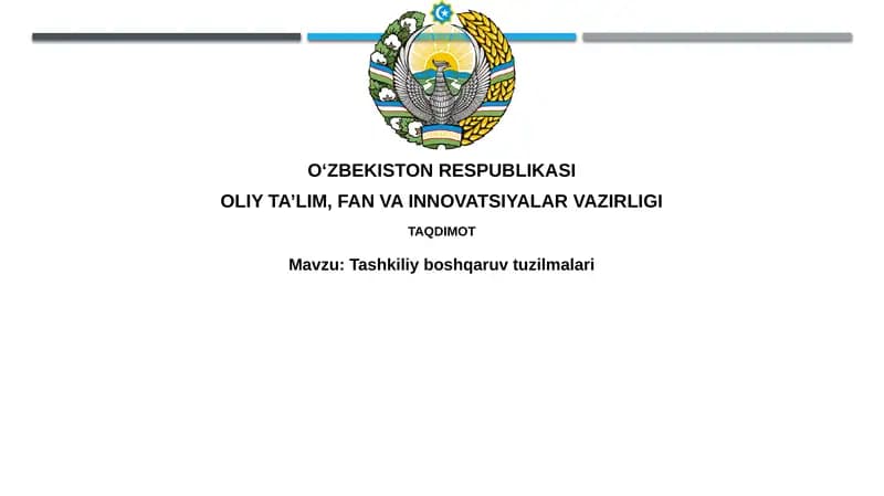 Tashkiliy tuzilmalarning asoslari