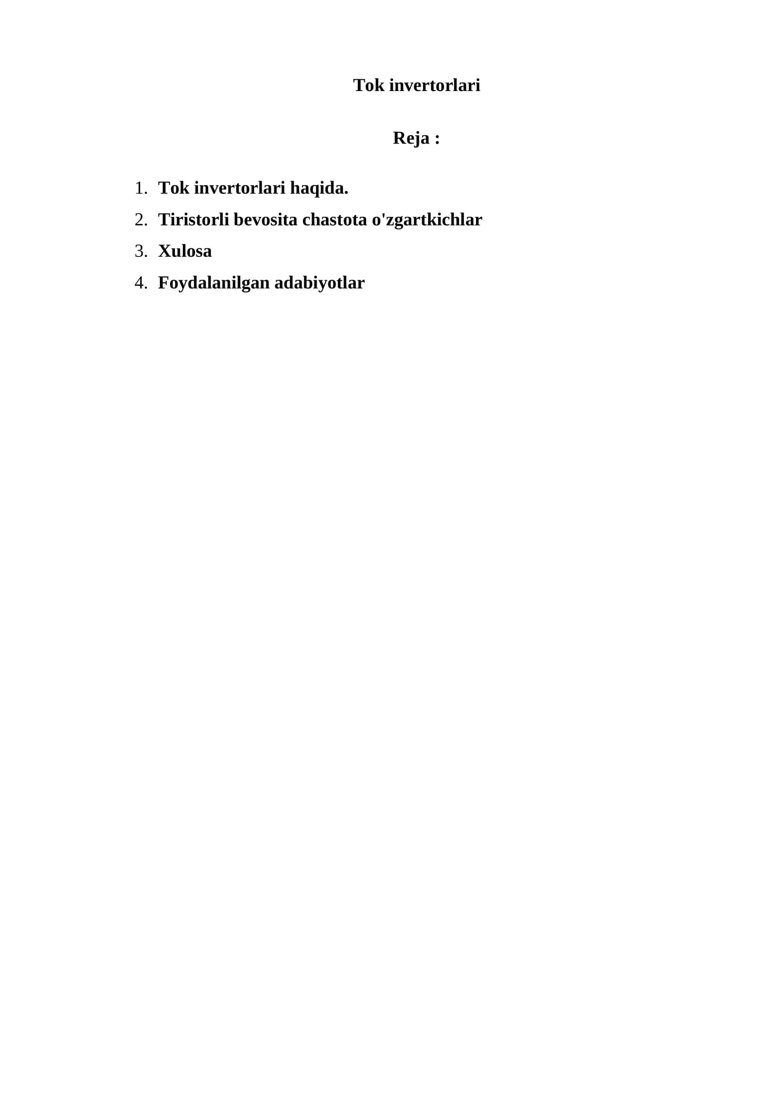 Tok invertorlari