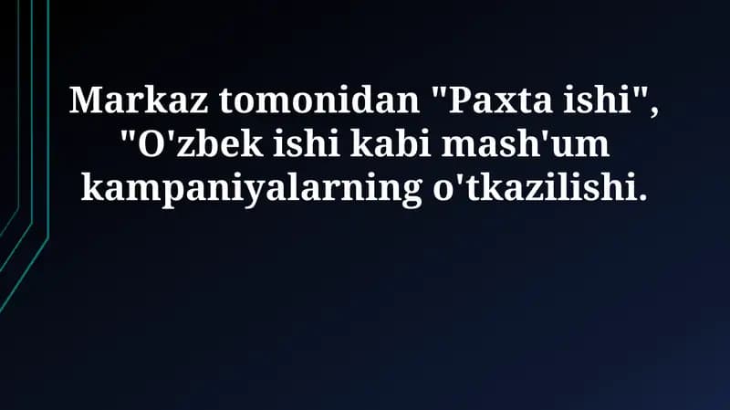Paxta ishi va O'zbek ishi