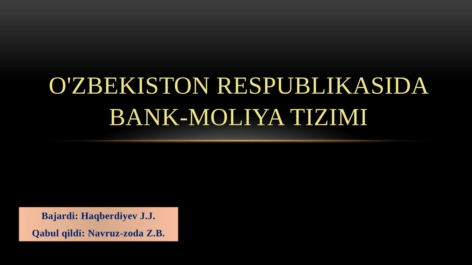 O'zbekiston Respublikasida Bank-Moliyatizimi