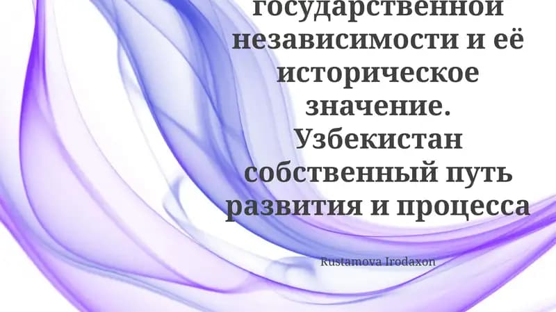 Узбекистан: Самостоятельный путь развития