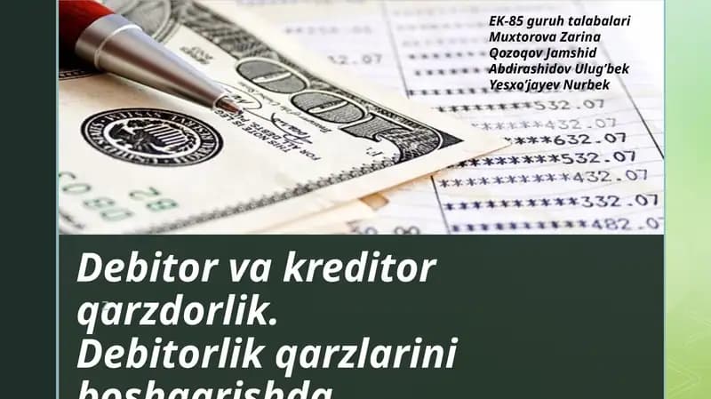 Debitorlik va Kreditorlik