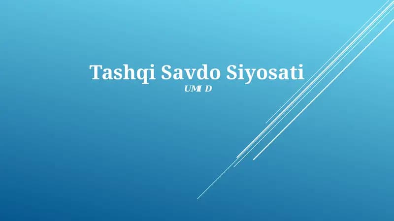 Toshq Savdo Siyosati