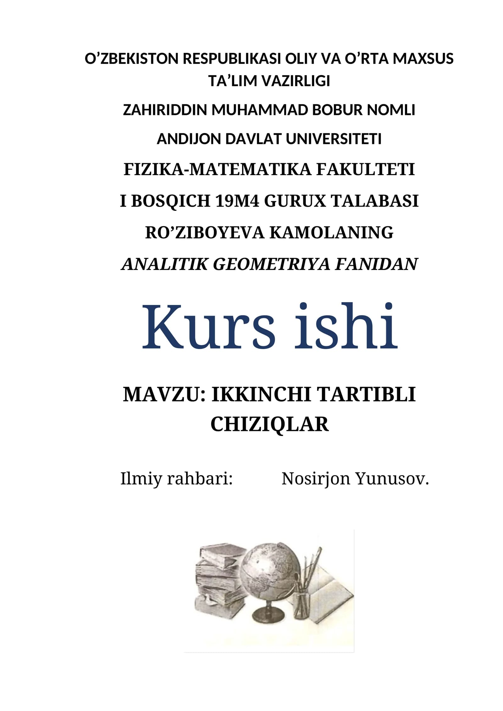 IKKINCHI TARTIBLI CHIZIQLAR