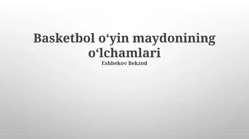Basketbol oʻyin maydonining oʻlchamlari