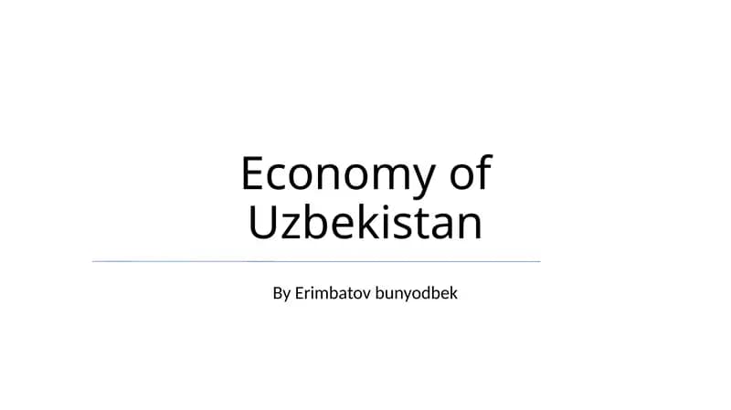 Economy of Uzbekistan