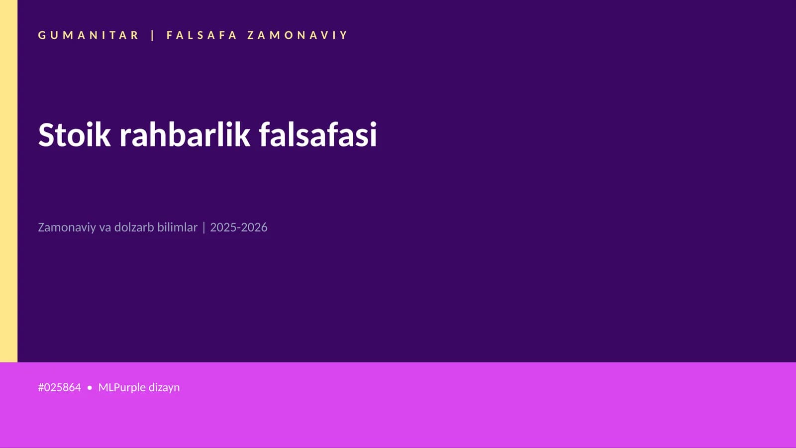 Stoik rahbarlik falsafasi