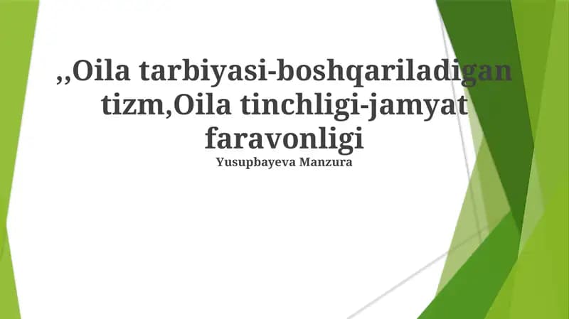 Oilaviy Tarbiya