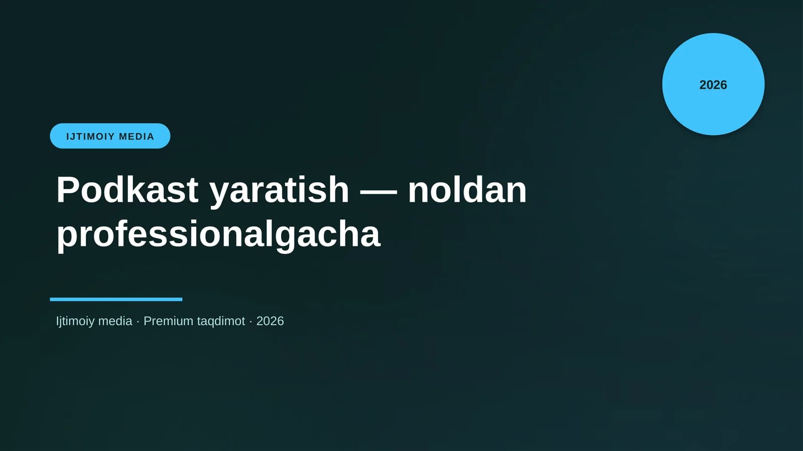 Podkast yaratish — noldan professionalgacha