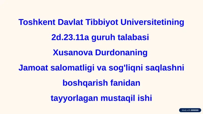 Tibbiyotda statistikaning ahamiyati