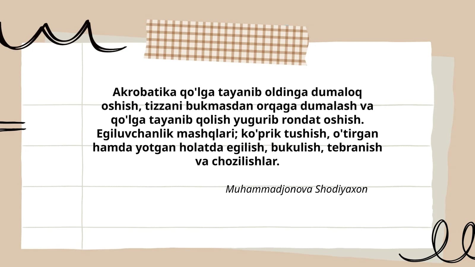 Egiluvchanlik mashqlari