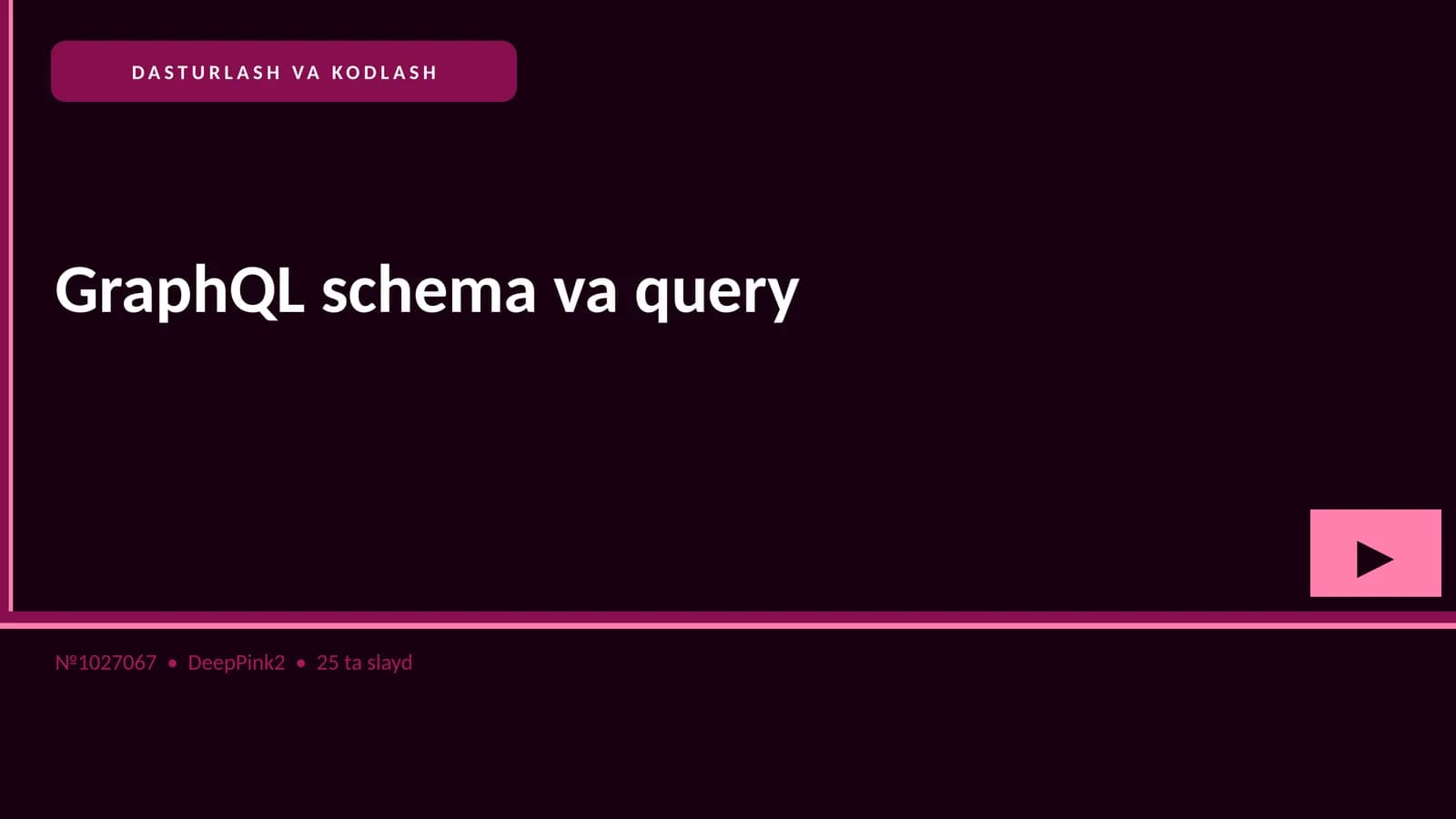 GraphQL schema va query