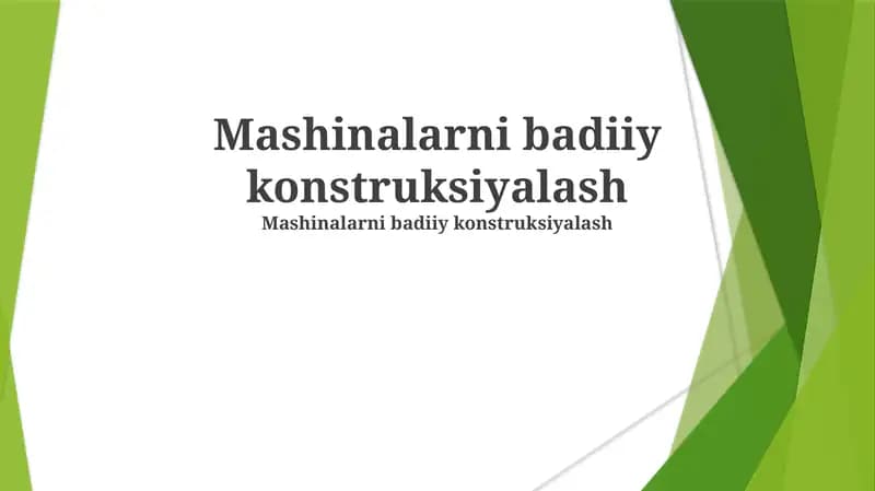 Mashinalarni badiiy konstruksiyalash