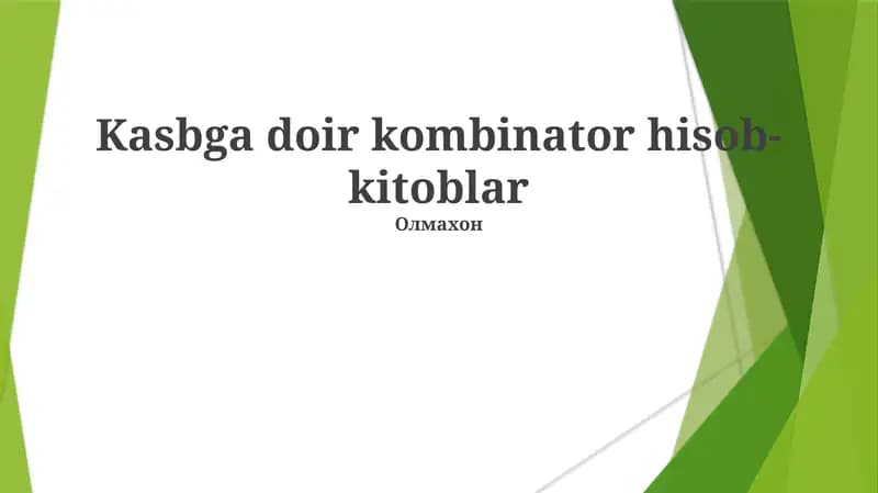 Kasbga doir kombinator hisob-kitoblar
