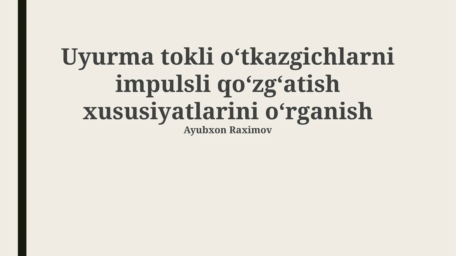 Impulsli qo'zg'alish usuli