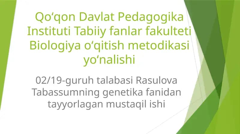 Biologiya o‘qitish metodikasi
