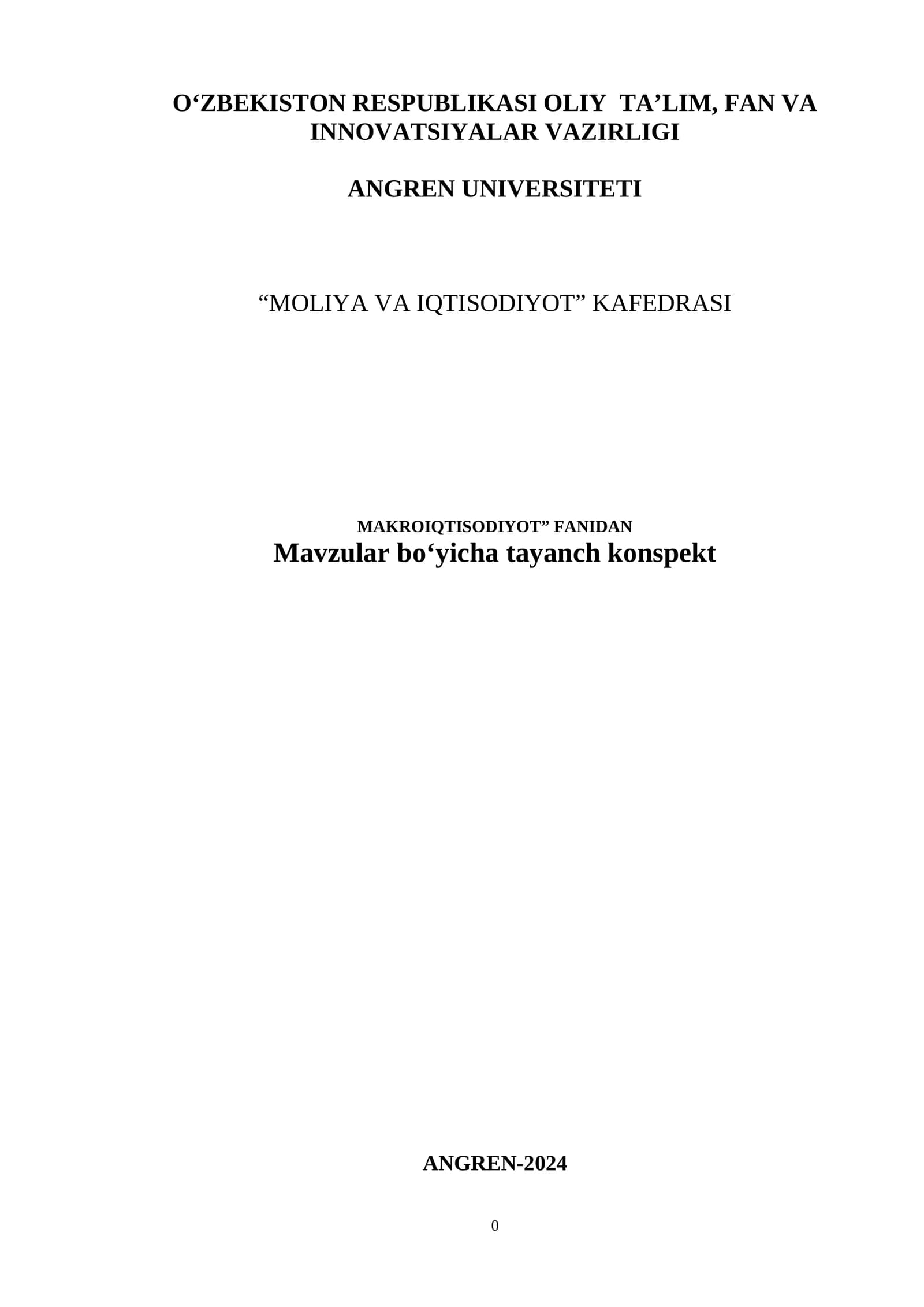 Makroiqtisodiyotga kirish
