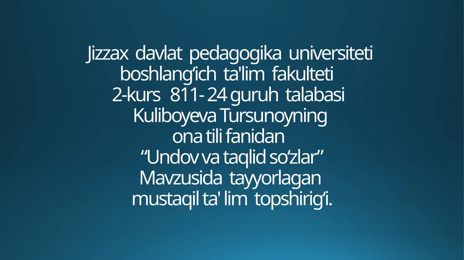 Undov va taqlid so‘zlar