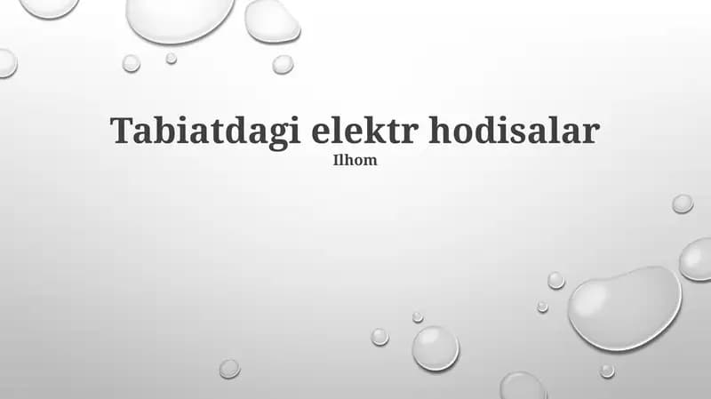 Tabiatdagi elektr hodisalar