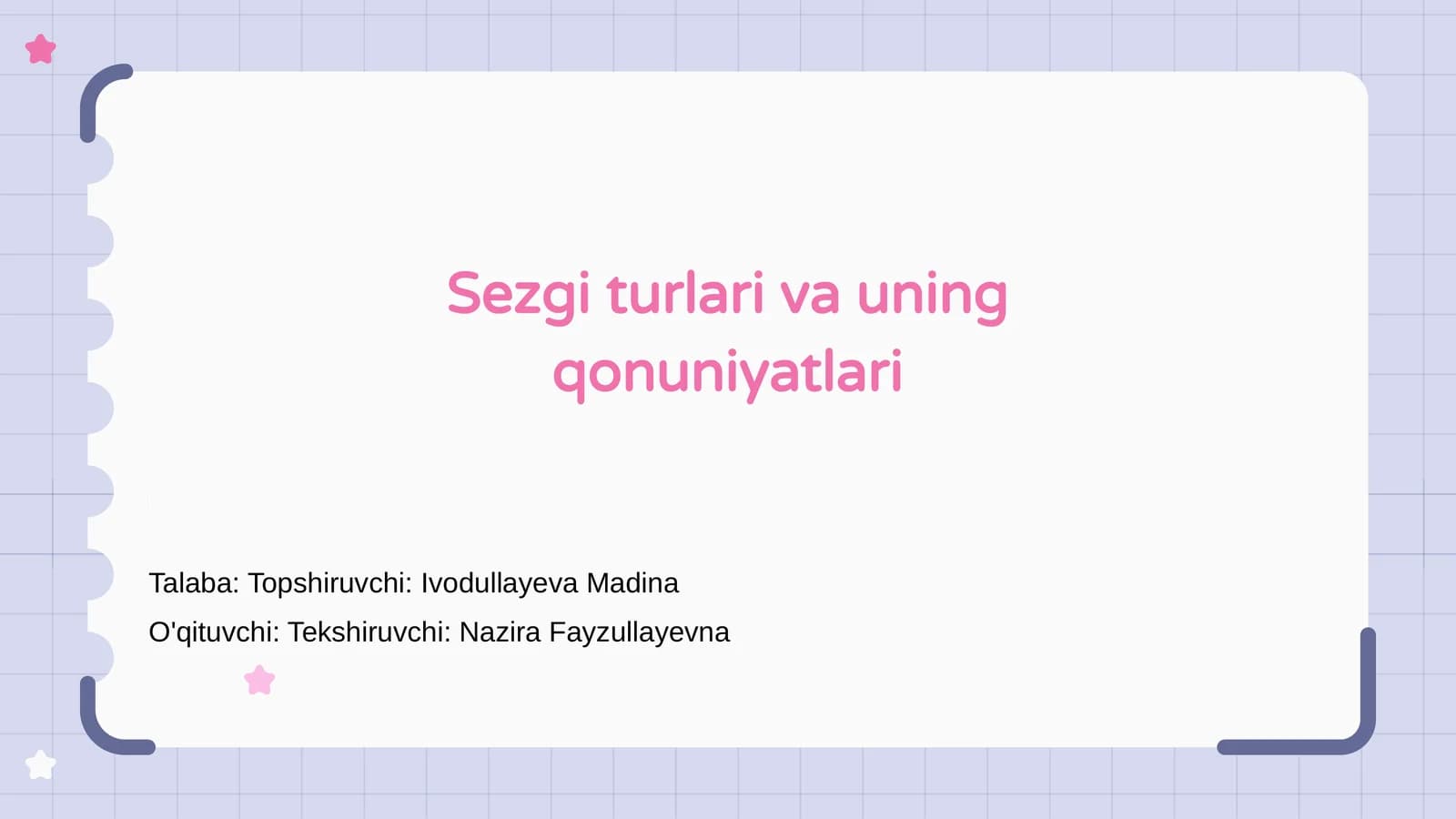 Sezgi turlari va uning qonuniyatlari