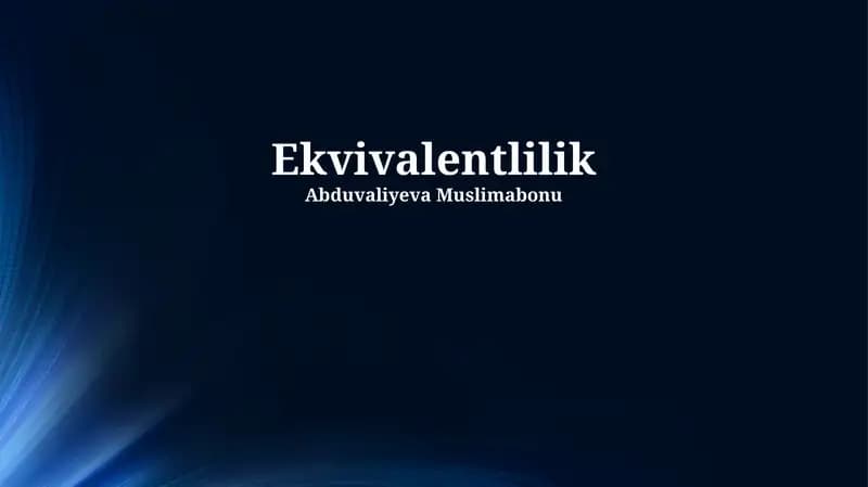 Matematik ekvivalentlilik