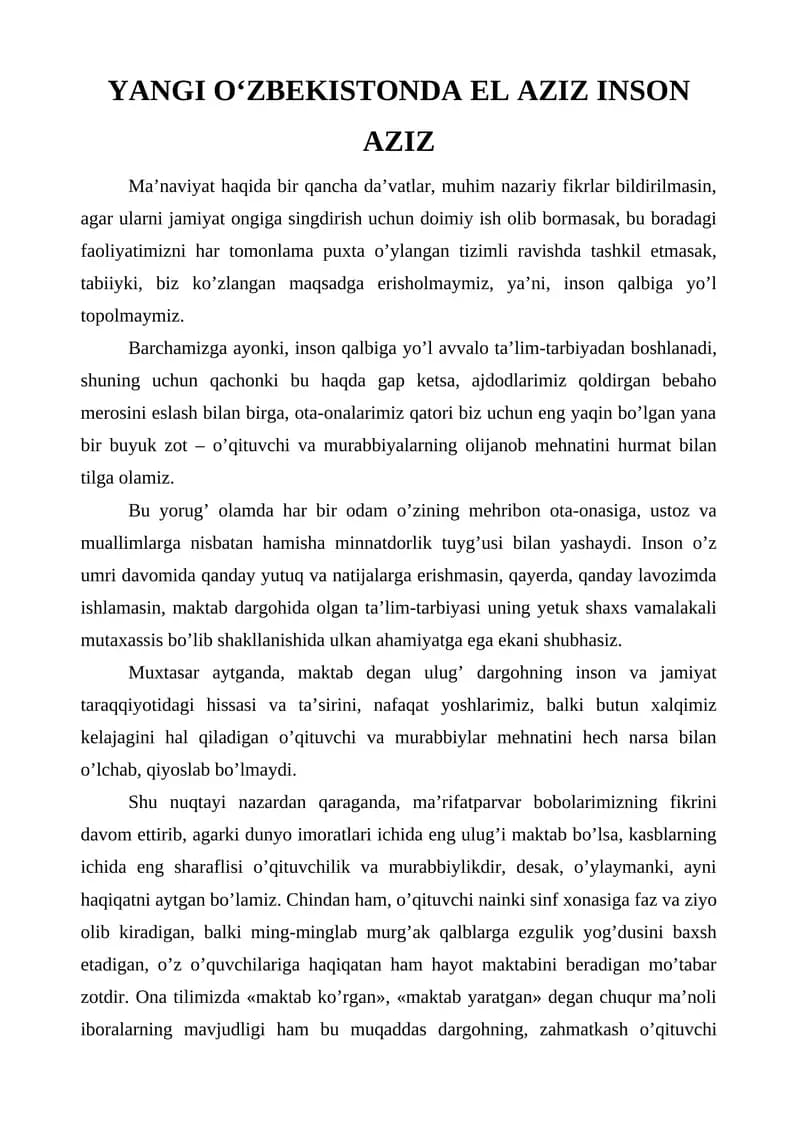 Inson va jamiyat taraqqiyoti