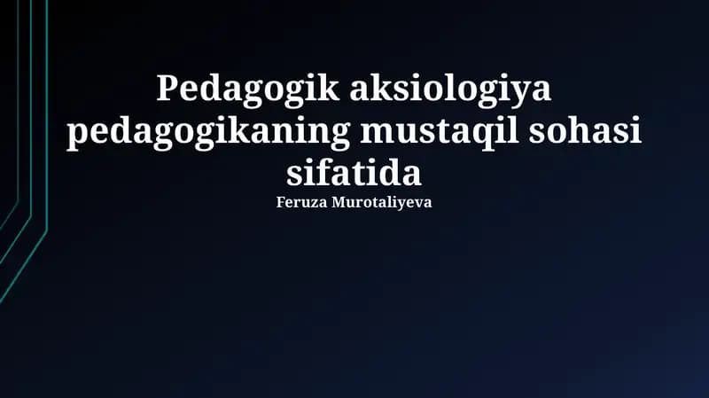Pedagogik aksiologiya