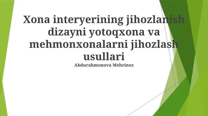 Zamonaviy Xona dizayni