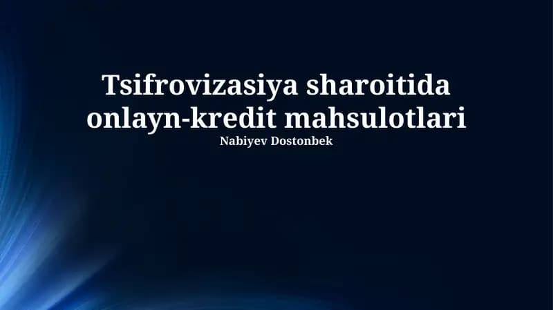 Onlayn kredit mahsulotlari