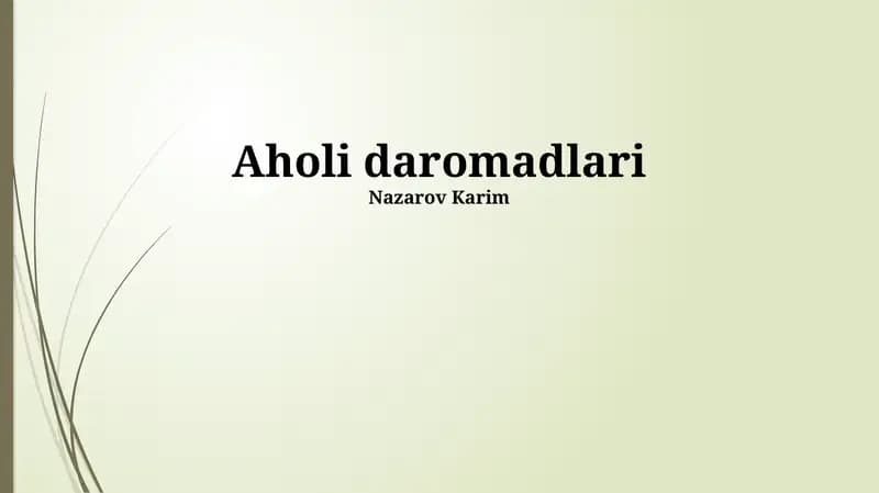 Uy xo'jaliklari daromadlari