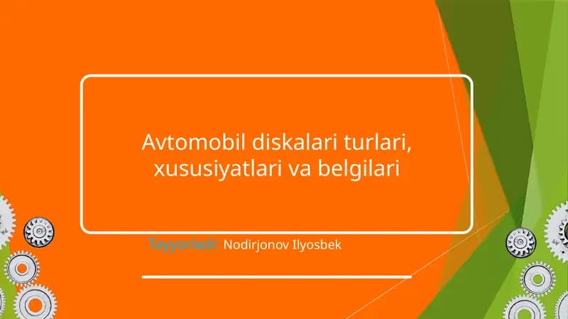 Avtomobil diskalari turlari, xususiyatlari va belgilari