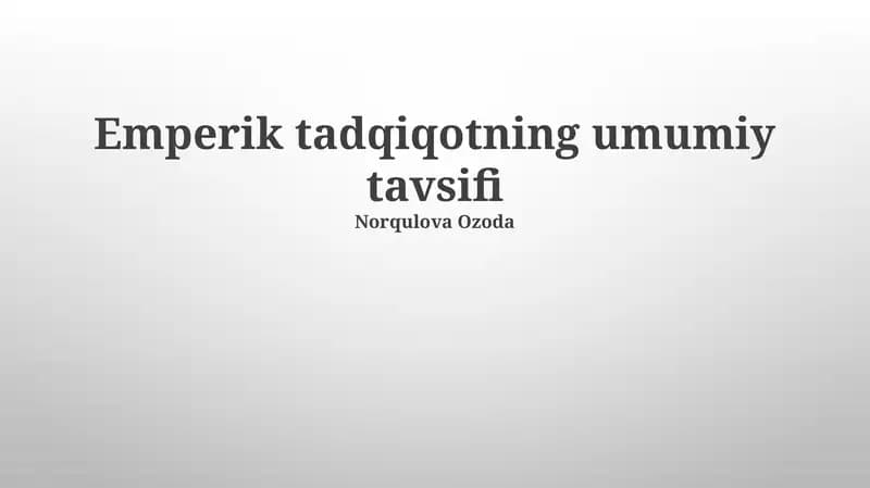 Empirik Tadqiqotlarning Cheklovlari