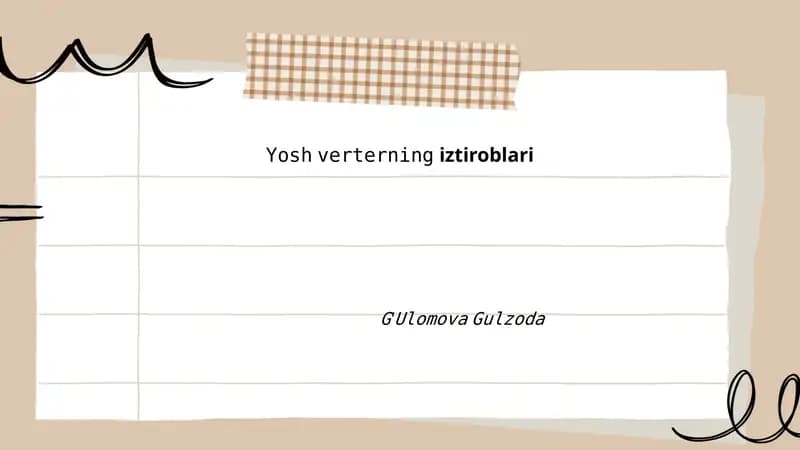 Yoshlarning ma'naviy-axloqiy tarbiyasi