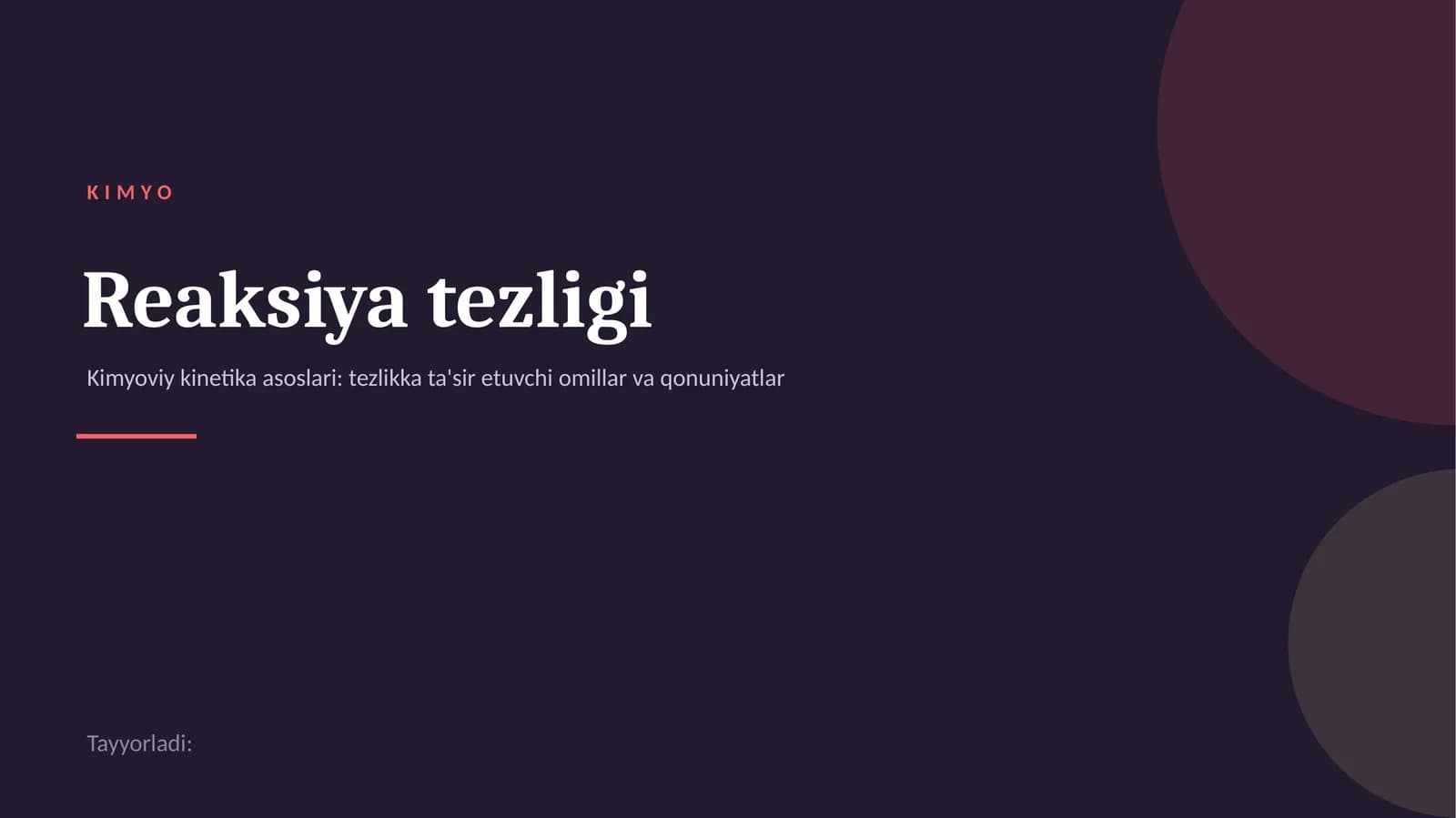 Reaksiya tezligi