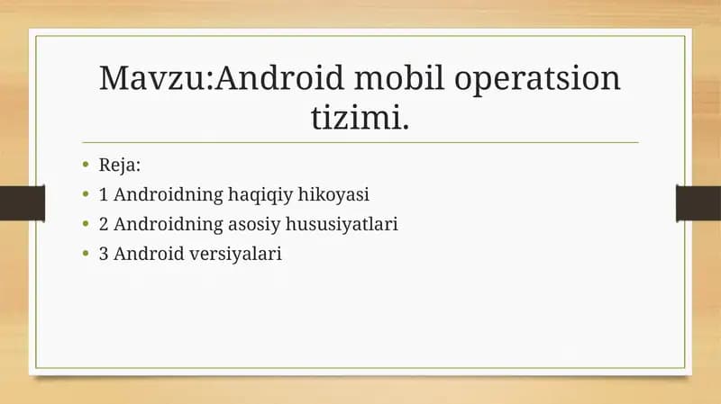Android mobil operatsion tizimi