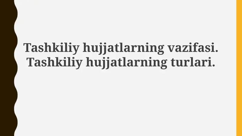 Tashkiliy hujjatlar