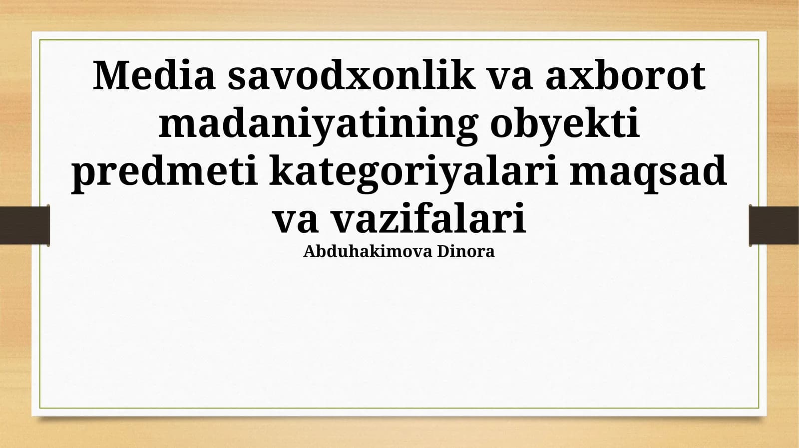 OAV Savodxonligining Maqsad va Vazifalari