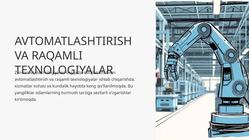 Avtomatlashtirish va Raqamli Texnologiyalar