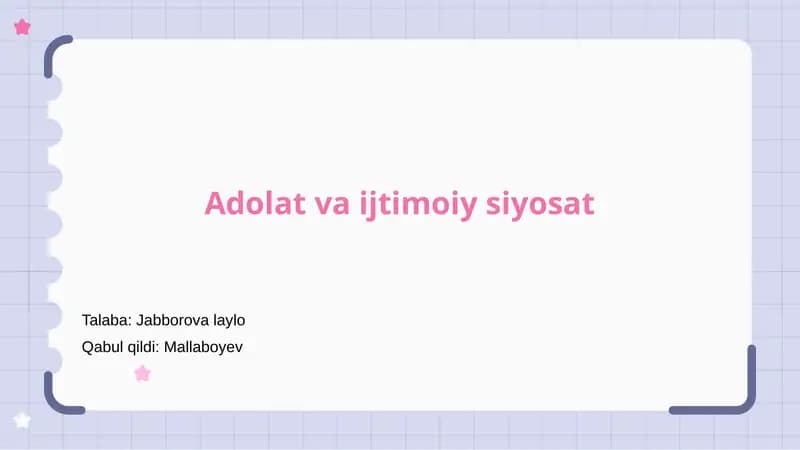 Adolat va ijtimoiy siyosat