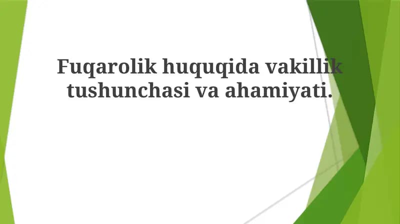Fuqarolik huquqi va vakillik
