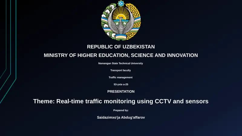 Presentation on Real-time Traffic Monitoring