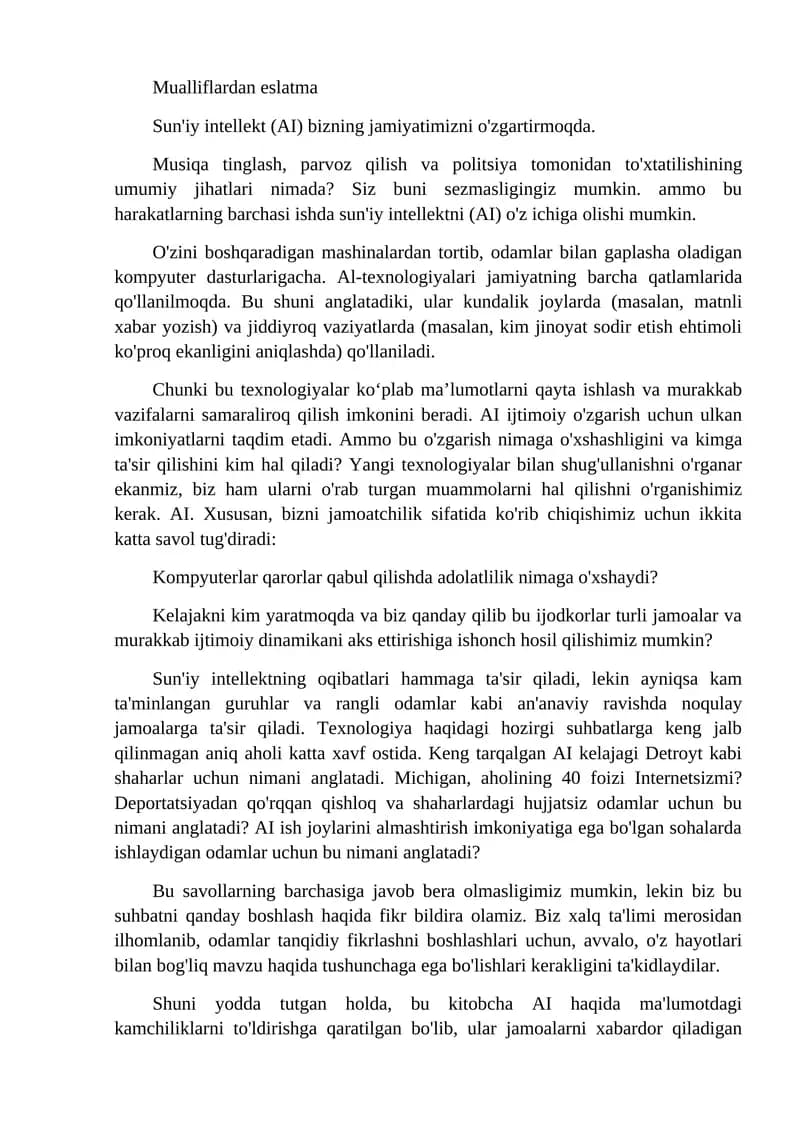Sun'iy intellekt (AI)