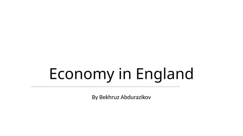 Economy in England